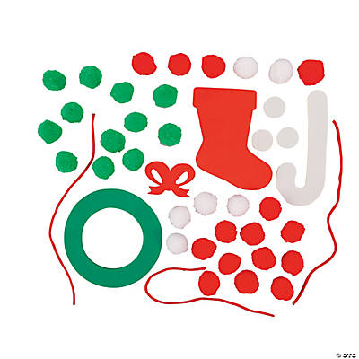 Pom-Pom Christmas Ornament Craft Kit - 50Pk